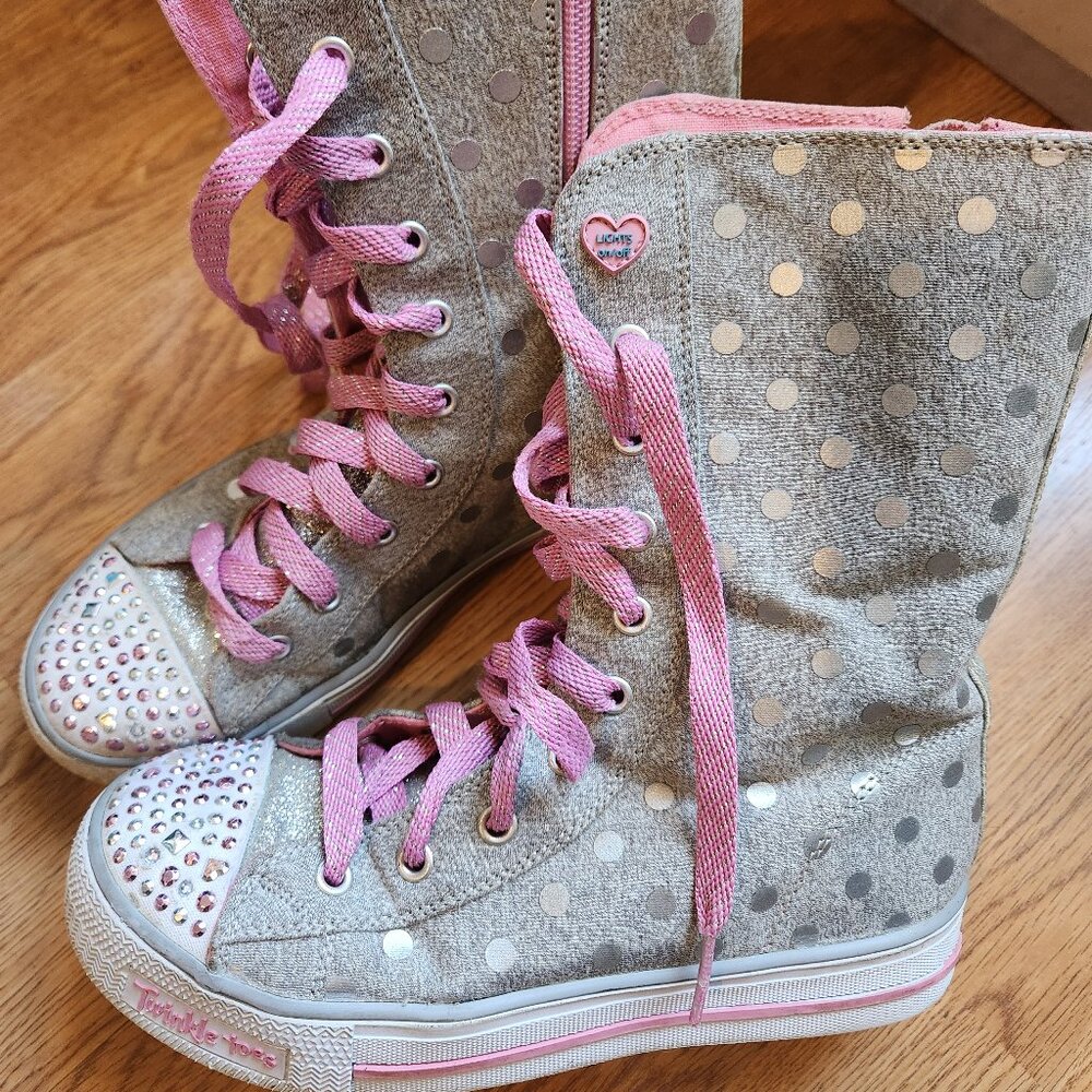 Skechers 'Twinkle Toes' Tall Hi-top Kids Sneakers